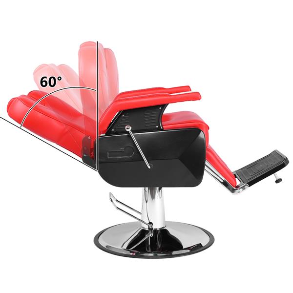 【HZ】HZ8702A经典理发大椅 红色（本产品将拆分成沙发和铁件两个包裹）-2