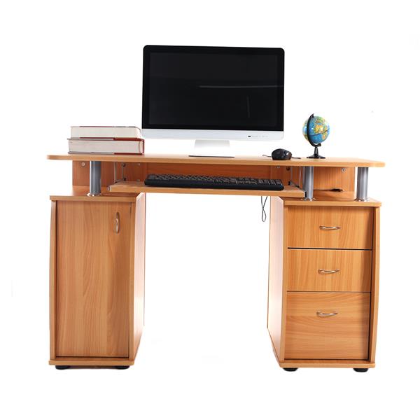 【FCH】一门三抽电脑桌-榉木色（本产品将拆分成两个包裹）-2