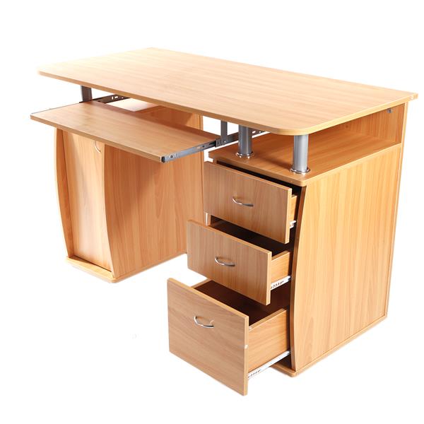 【FCH】一门三抽电脑桌-榉木色（本产品将拆分成两个包裹）-5