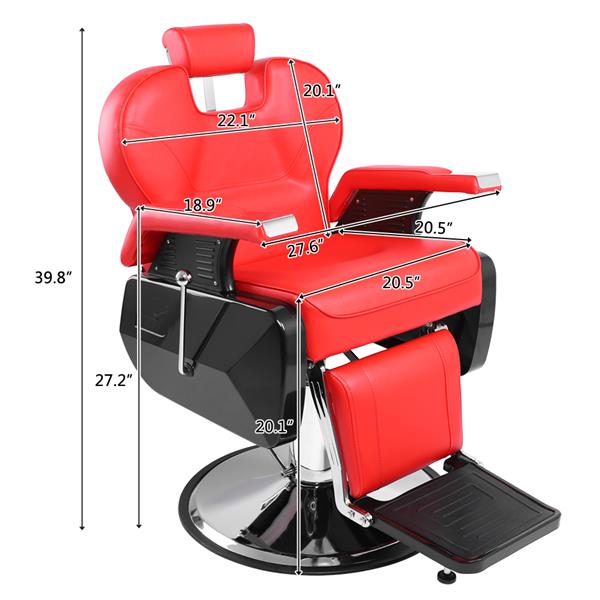 【HZ】HZ8702A经典理发大椅 红色（本产品将拆分成沙发和铁件两个包裹）-19
