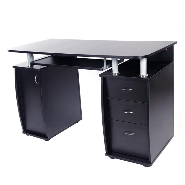 【FCH】一门三抽电脑桌-黑色（本产品将拆分成两个包裹）-4