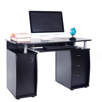 【FCH】一门三抽电脑桌-黑色（本产品将拆分成两个包裹）