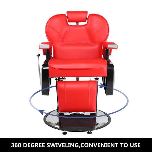 【HZ】HZ8702A经典理发大椅 红色（本产品将拆分成沙发和铁件两个包裹）-6