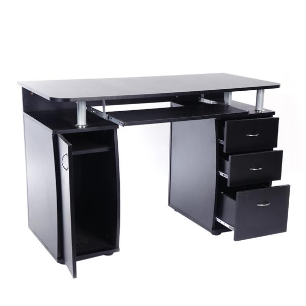 【FCH】一门三抽电脑桌-黑色（本产品将拆分成两个包裹）-2