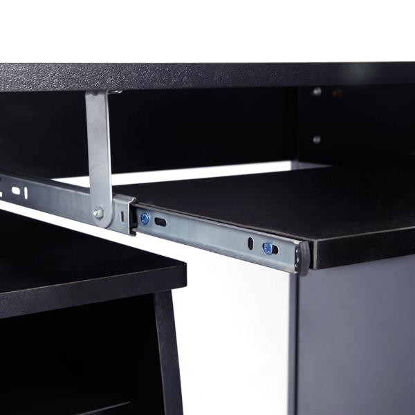 【FCH】一门三抽电脑桌-黑色（本产品将拆分成两个包裹）-10