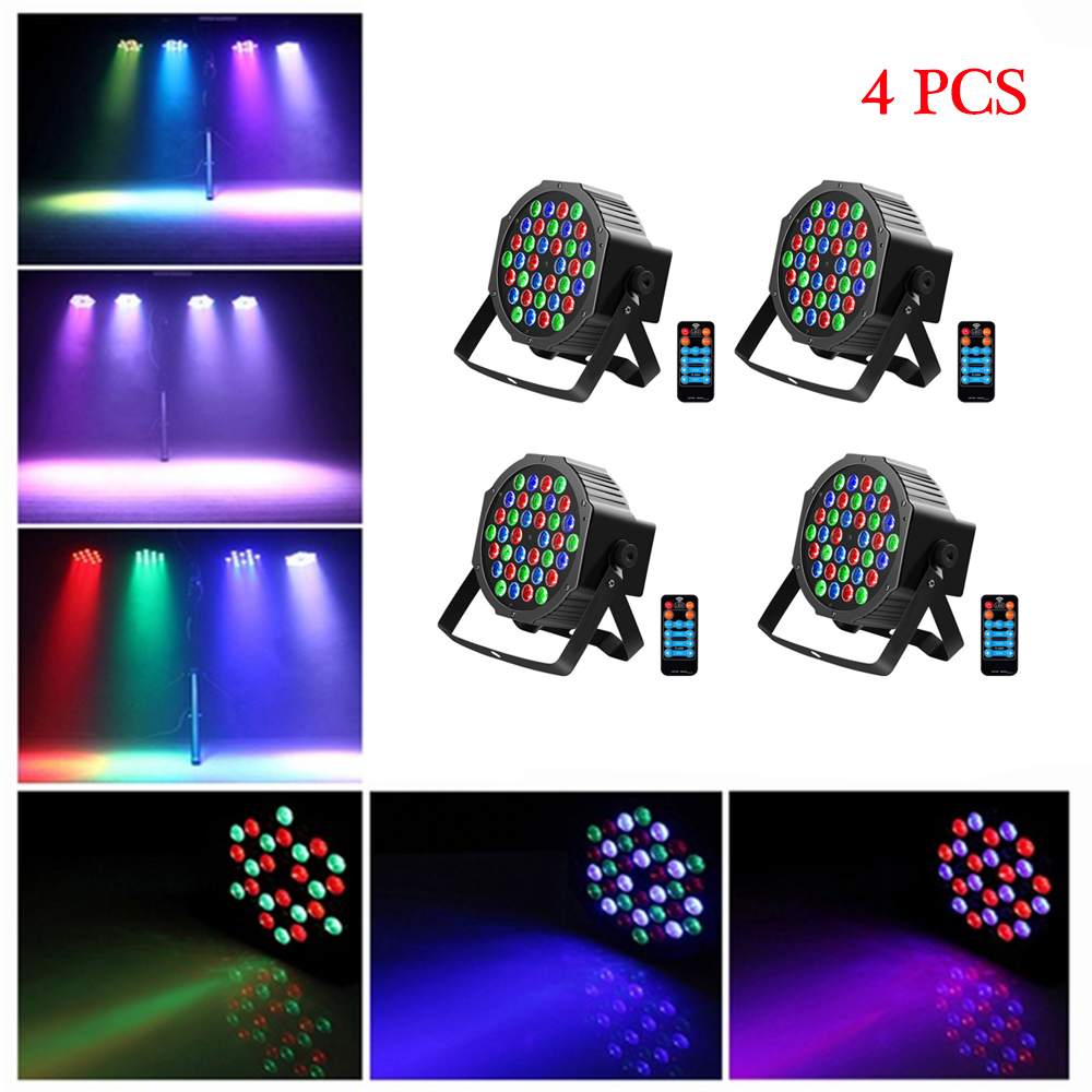 36W 36-LED RGB Remote / Auto / Sound Control DMX512 High Brightness Mini DJ Bar Party Stage Lamp wit *4