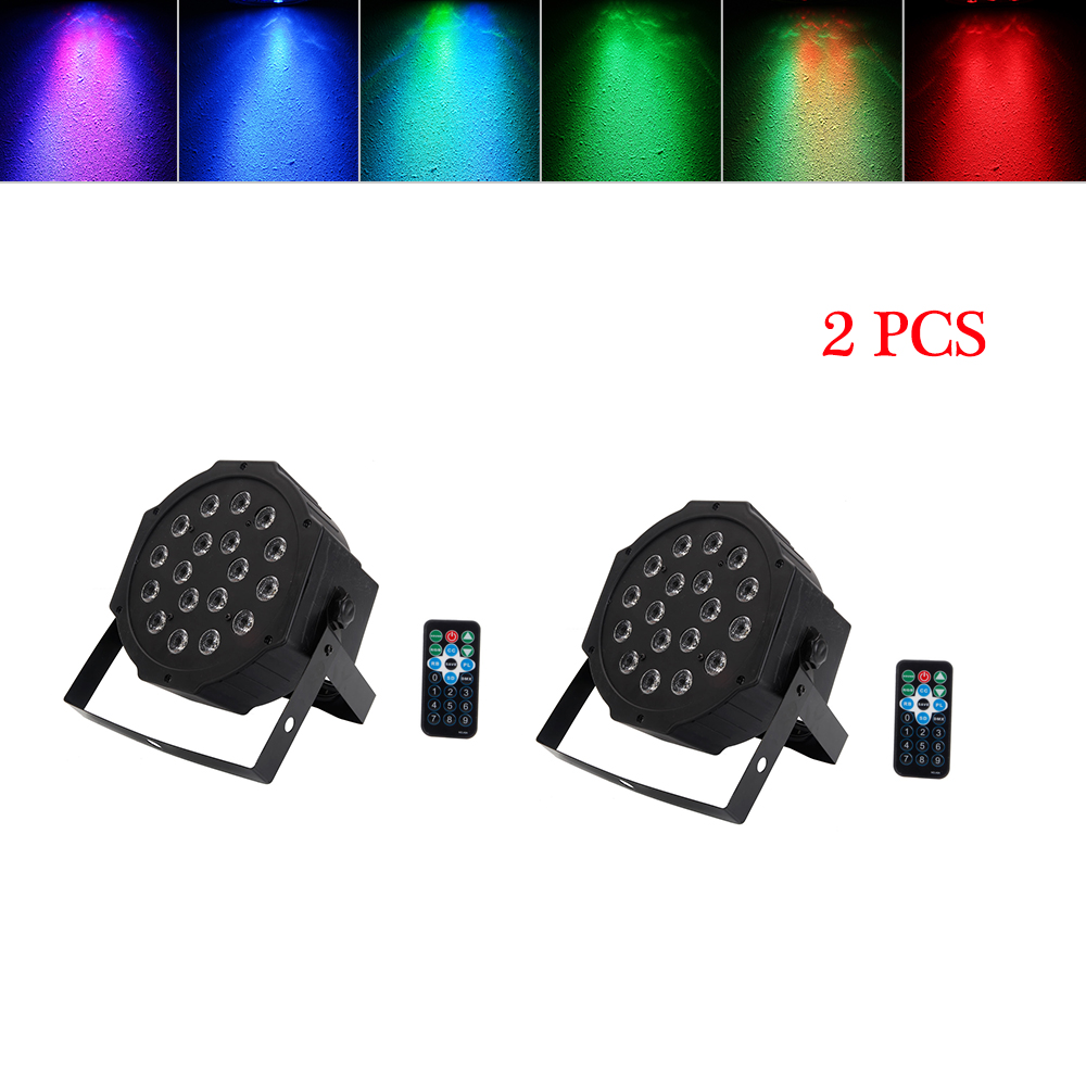 24W 18-RGB LED Auto / Voice Control DMX512 High Brightness Mini Stage Lamp (AC 100-240V) Black