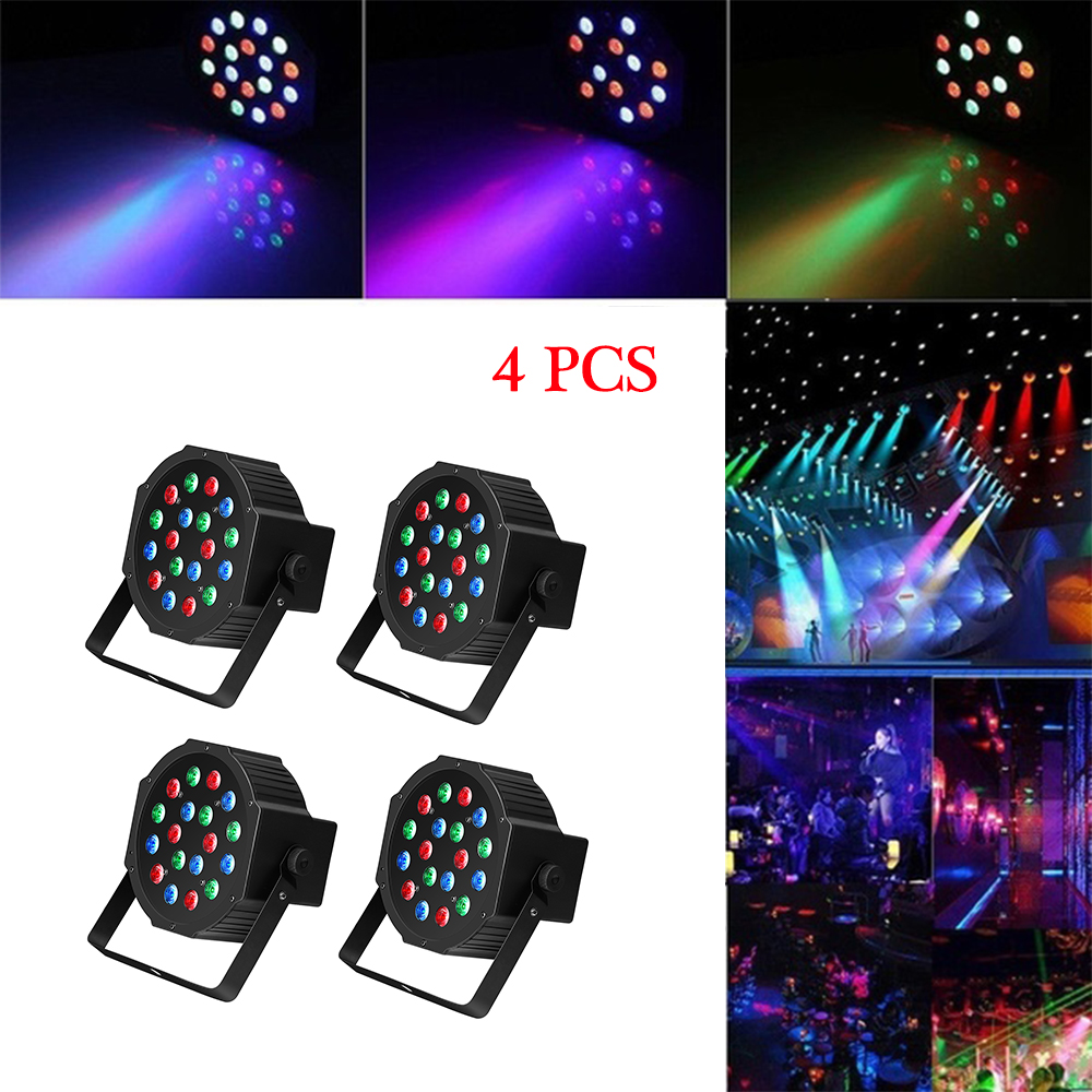 30W 18-RGB LED Auto / Voice Control DMX512 High Brightness Mini Stage Lamp (AC 110-240V) Black *4