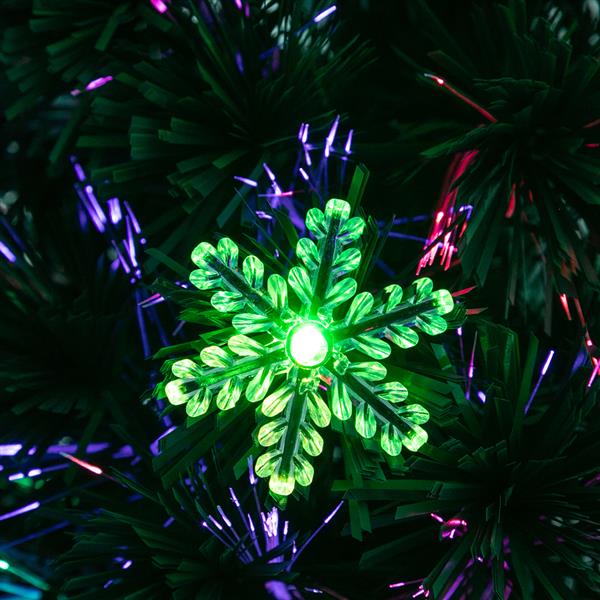 绿色 6ft 30个自动变色七彩灯 30个亚克力雪花 230枝头带光纤 PVC材质 圣诞树 美规 N001-26