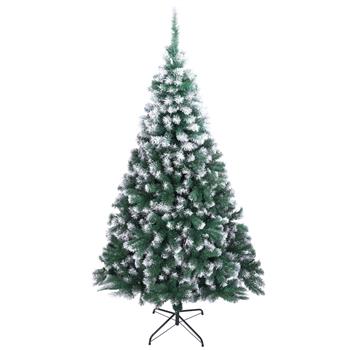 绿色尖头喷白 7ft 870枝头 PVC材质 圣诞树 N101 美国