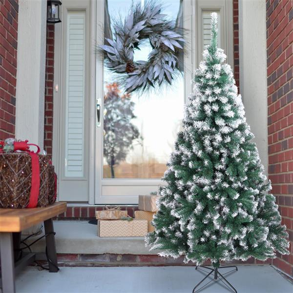 绿色尖头喷白 7ft 870枝头 PVC材质 圣诞树 N101 美国-23