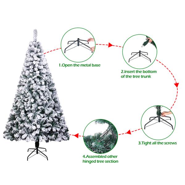 绿色植绒 7ft 1300枝头 自动树结构 PVC材质 圣诞树 N101 美国-18