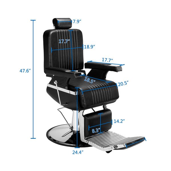 【CS】男士专用美发椅高端可放倒理容椅 黑色HC222B-27