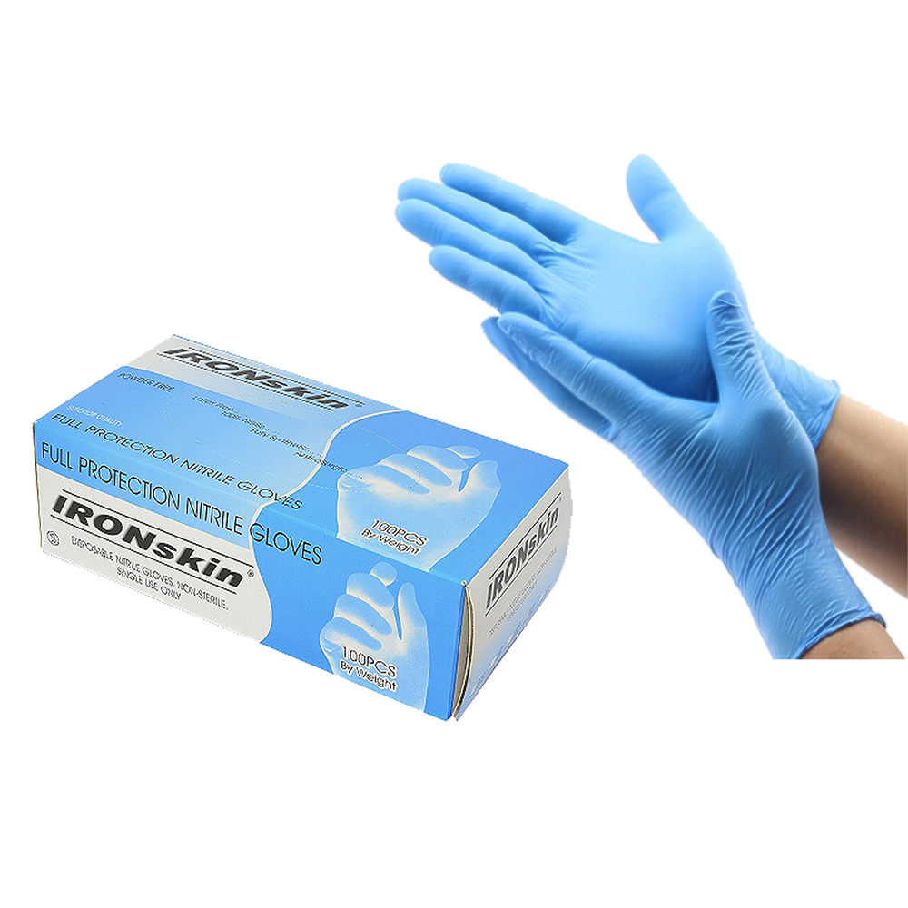 100PCS Multi-purpose Disposable Nitrile Medical Exam Gloves Powder Free Kitchen Food Safety Cleaning Bule M