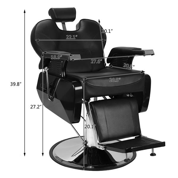 【HZ】HZ8702A经典理发大椅 黑色 -新  （本产品将拆分成两个包裹发货）-7