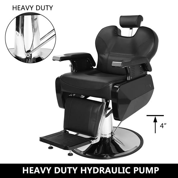 【HZ】HZ8702A经典理发大椅 黑色 -新  （本产品将拆分成两个包裹发货）-2
