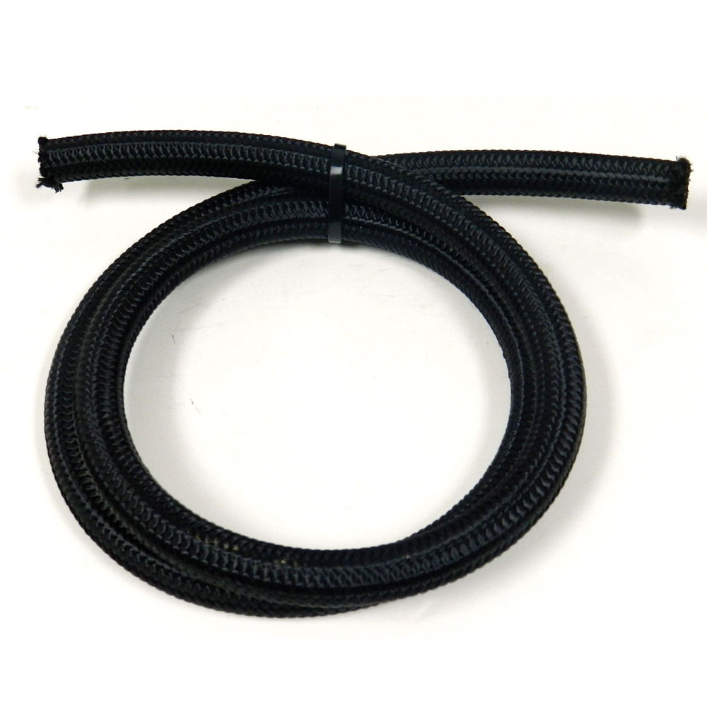 4AN 10Ft General Type Stainless Steel Braided Fuel Hose Black