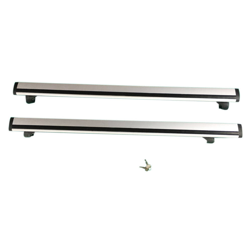 2 Pairs 48" Universal Aluminum Cargo Roof Rack with Lock Black