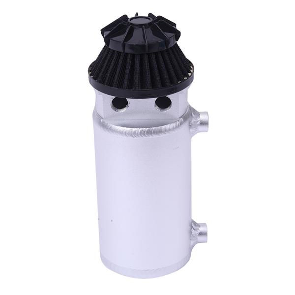 汽车改装 机油透气壶 带空滤140ml 双孔 银色-3