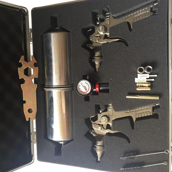 1.3mm/1.8mm  1L HVLP重力式 喷漆枪带气压调节表 (2只装) 银色 3PCSHVLPKIT-15