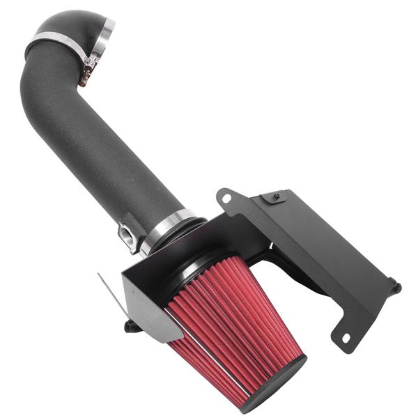 4"进气套件黑色皱纹+红色滤清 适用于GMC/雪佛兰/凯迪拉克 2009-2014 V8 4.8L/5.3L/6.0L/6.2L 黑色-25