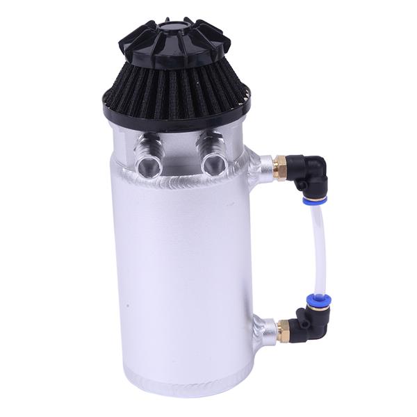 汽车改装 机油透气壶 带空滤140ml 双孔 银色-13