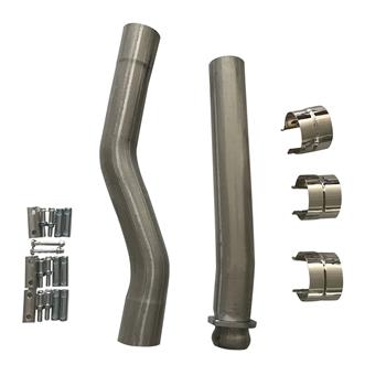 （亚马逊禁售）排气管Fits 03-07 Ford Powerstroke F250 F350 Muffler and Cat DELETE Pipe 6.0 KIT+Clamps