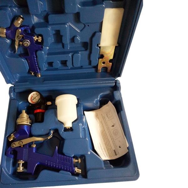 0.8mm/1.4mm HVLP重力式喷漆枪带气压调节表 (2只装) 蓝色 H827P H2000PKIT-49