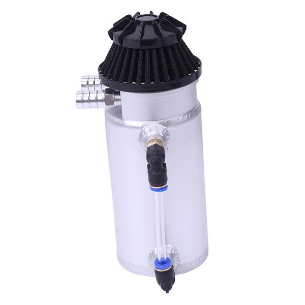 汽车改装 机油透气壶 带空滤140ml 双孔 银色-12
