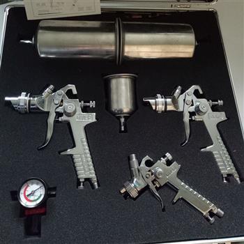 1.0mm/1.4mm/1.8mm HVLP重力式 喷漆枪带气压调节表 (3只装) 银色 8PCSHVLPKIL