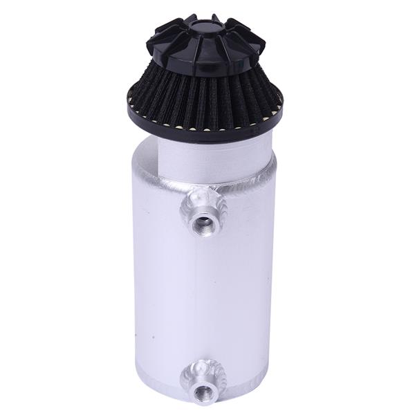 汽车改装 机油透气壶 带空滤140ml 双孔 银色-2