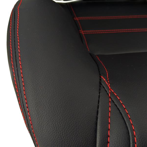 PVC黑色红线单调节器双滑道赛车座椅 一对-4