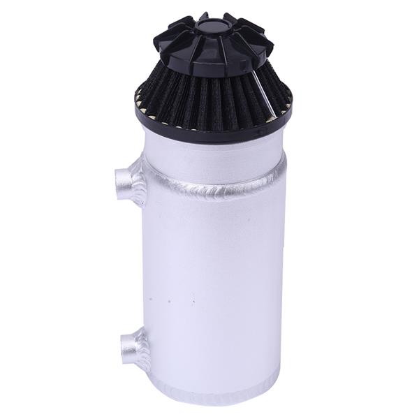 汽车改装 机油透气壶 带空滤140ml 双孔 银色-5