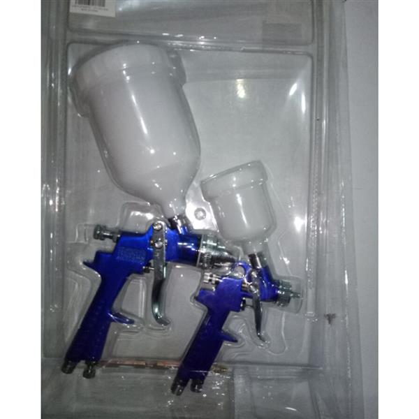 1.0mm/1.4mm HVLP重力式喷漆枪带气压调节表 (2只装) 蓝色 H827P H2000PKIT-6
