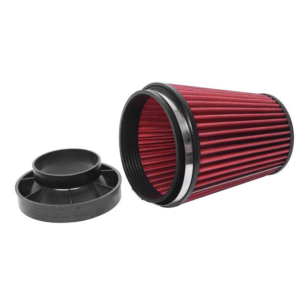 4"进气套件黑色皱纹+红色滤清 适用于GMC/雪佛兰/凯迪拉克 2009-2014 V8 4.8L/5.3L/6.0L/6.2L 黑色-16