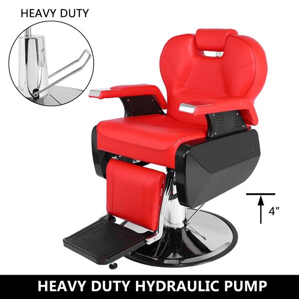 【HZ】HZ8702A经典理发大椅 红色（本产品将拆分成沙发和铁件两个包裹）(旧编码：88430000）-14