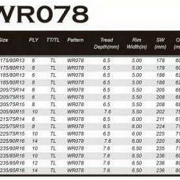 WD ST175/80R13 5Lug 6PR White Rim WR078*2 车轮 MP-3