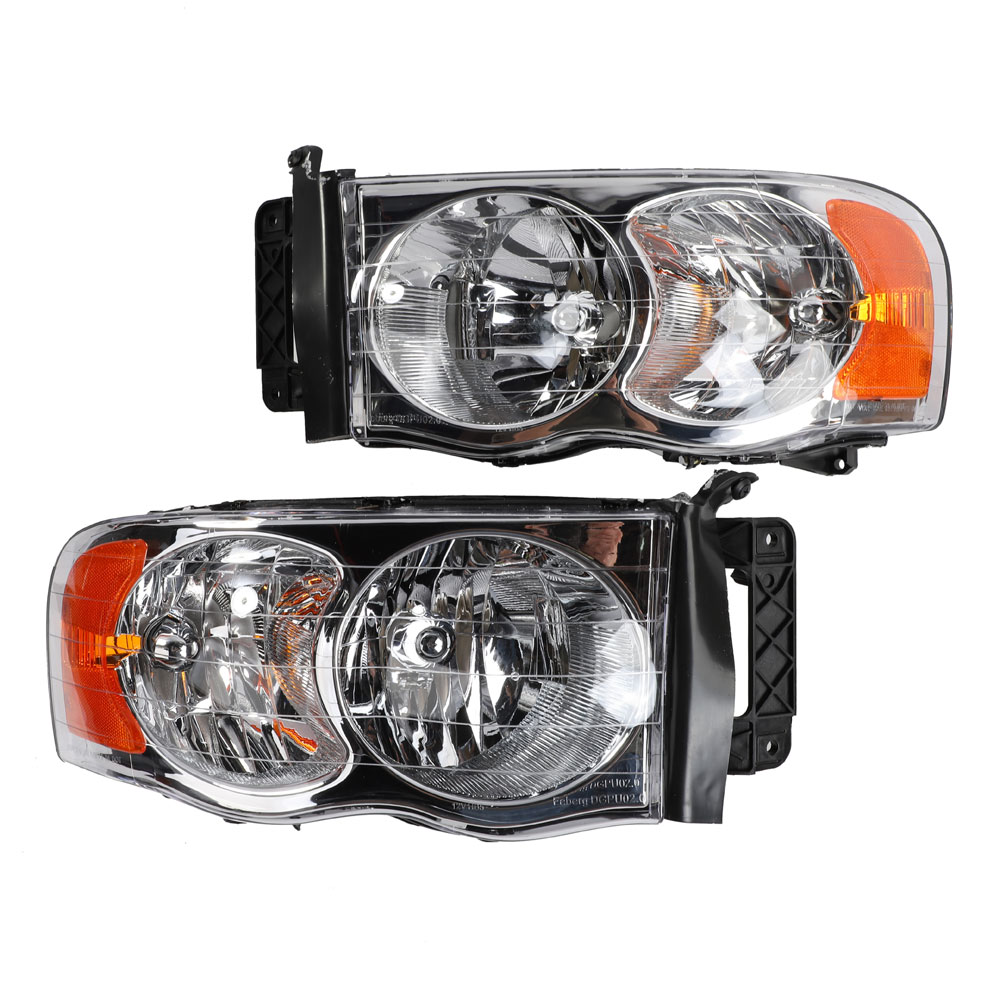 2pcs Front Left Right Car Headlights for Dodge RAM 1500 2002-2005/Dodge RAM 2500 3500 2003-2005 Chro