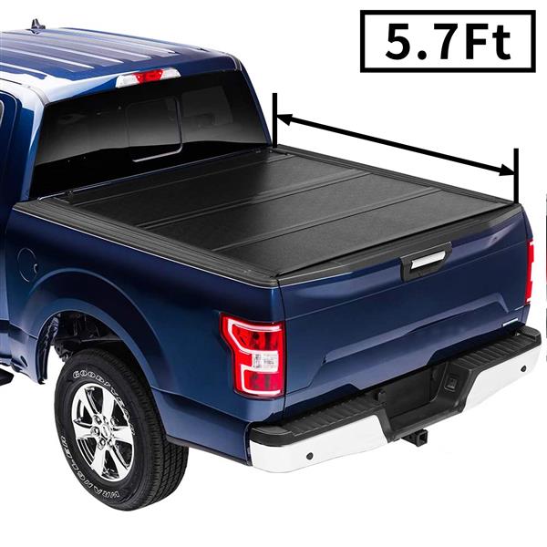 皮卡内嵌硬三折盖板For  Flip Hard Folding Truck Bed Tonneau Cover Fits 2019+ DodgeRam 5'7"-1