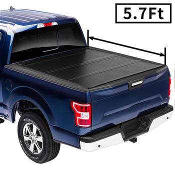 皮卡内嵌硬三折盖板For  Flip Hard Folding Truck Bed Tonneau Cover Fits 2019+ DodgeRam 5\\'7\\"