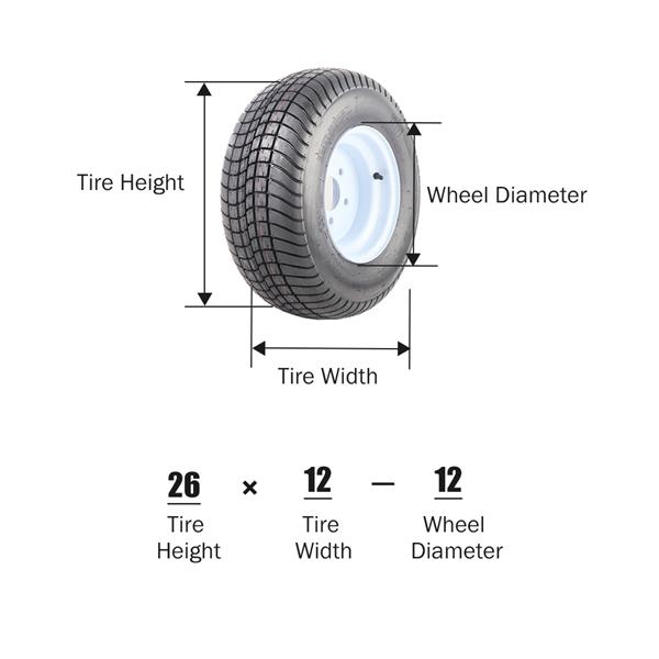 WD 20.5x8.0-10 5Lug 6PR P825 * 2 White Rim 车轮 MP-8