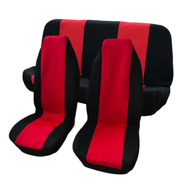 汽车坐垫4件套 四季通用型5座汽车椅套座套 座套连体 红黑-104-10