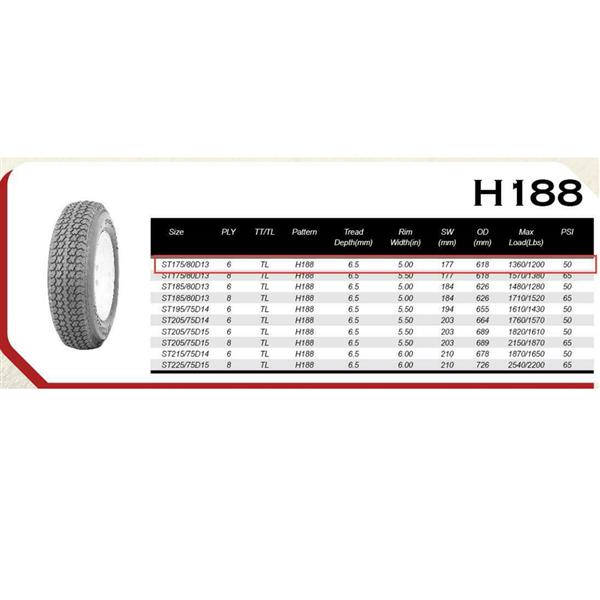 WD ST175-80D-13-6 5LUG Galvanized RIM * 2 车轮 MP-5