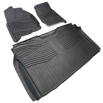 皮卡脚垫For All-Weather TPE Floor Mats for 2014-2019 Ford F150 Supercrew Full Set Black