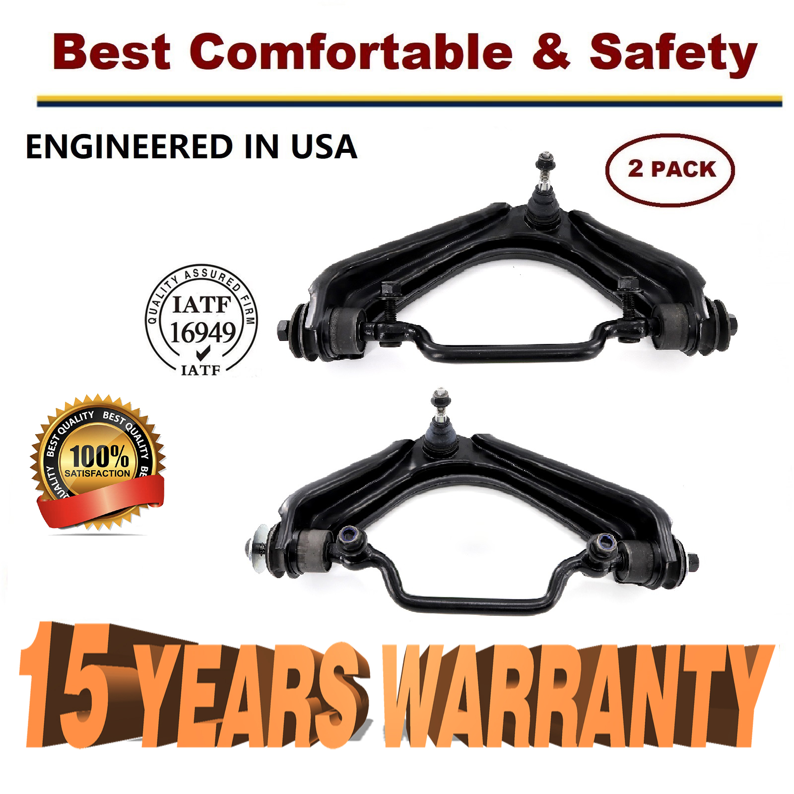 2002-2005 Ford Explorer Mercury Mountaineer 2 Front Upper Control Arm Ball joint - 15 YR WARRANTY