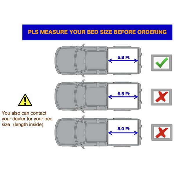 皮卡硬三折盖板For Chevrolet Silverado / GMC Sierra 1500 Crew Cab 5.8' Bed 2004-2007-2
