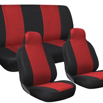 汽车坐垫4件套 四季通用型5座汽车椅套座套 座套连体 红黑-104