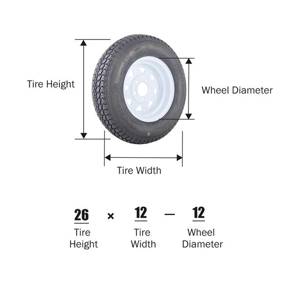 WD ST175-80D-13 5Lug 6PR H188 * 2 White Rim 车轮 MP-12