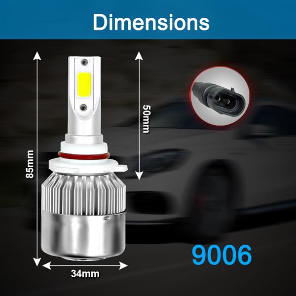 GZQP-LED车灯-1 Pair 9006 Headlight Coversion LED Bulb Kit Low Beam For 1996-1998 BMW 328i-3