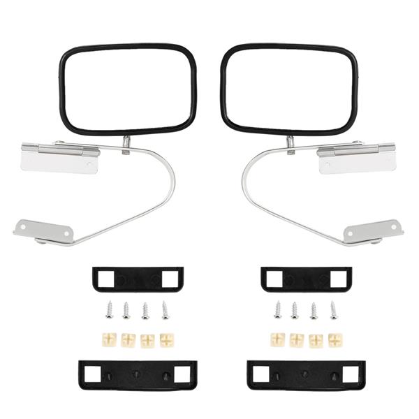 Pair Set LH RH Stainless Steel Side Manual View Mirrors For Ford F150 F250 F350-5